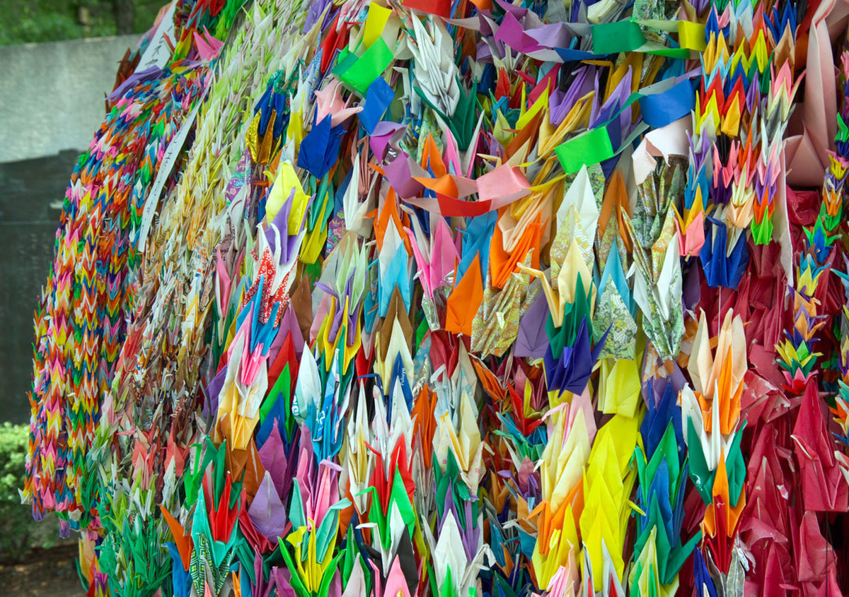 Paper cranes in Hiroshima Peace Memorial Park