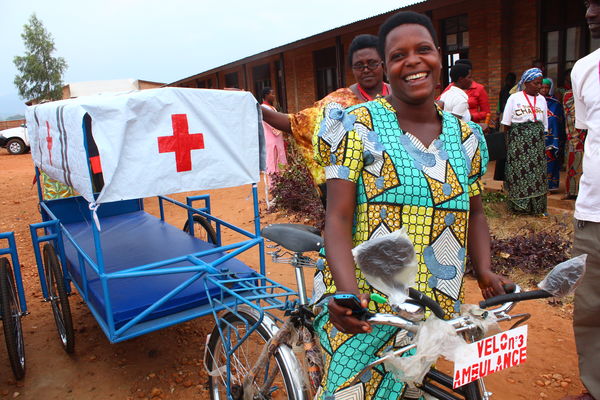 Woman with ambulance in Bujumbura, Burundi