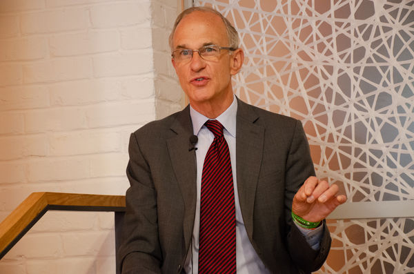 Peter Murchison speaks at the Quaker Welcome Center