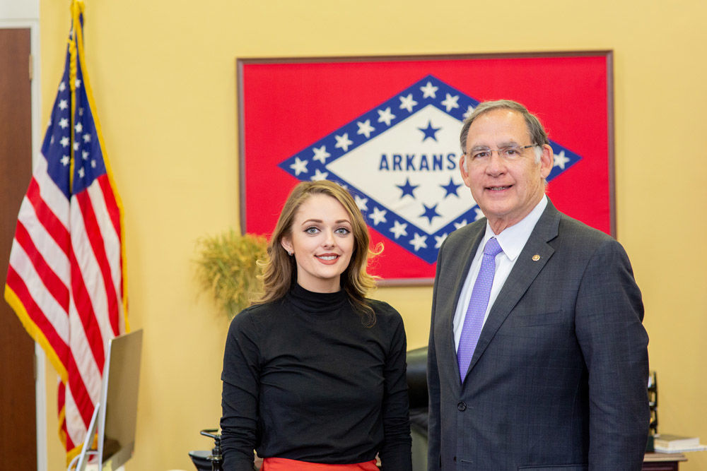 Hope Davenport, Advocacy Corps Organizer, lobbying Sen. John Boozman (AR).
