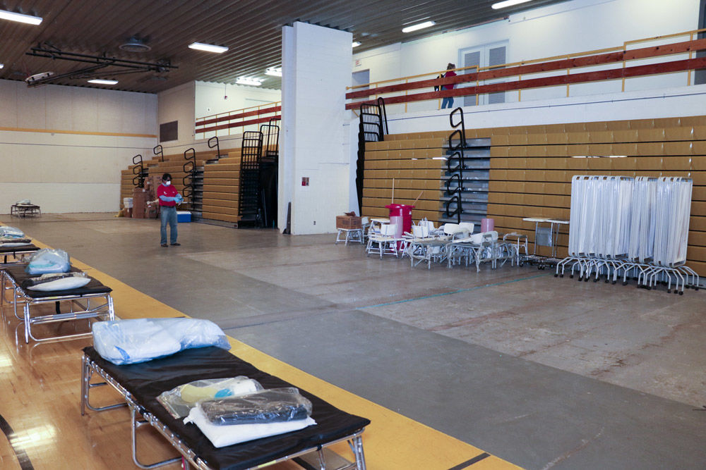 A team from the U.S. Army Corps of Engineers Los Angeles District conduct site assessments of potential alternate care facilities April 6 in Apache County, Arizona, in response to COVID-19. The Corps is assisting Navajo Nation, the state and FEMA’s efforts with initial site assessments for alternate care facilities.