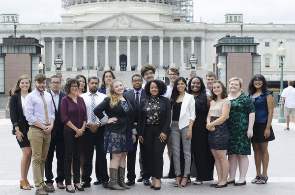 Mimosa Thomas with FCNL's Advocacy Corps in front of U.S. Capitol