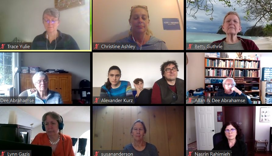Orange County Friends met virtually to discern FCNL's priorities.