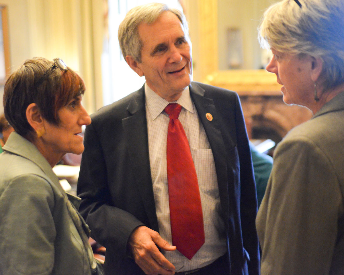 Reps. Rosa Delauro and Lloyd Doggett with Diane Randall.