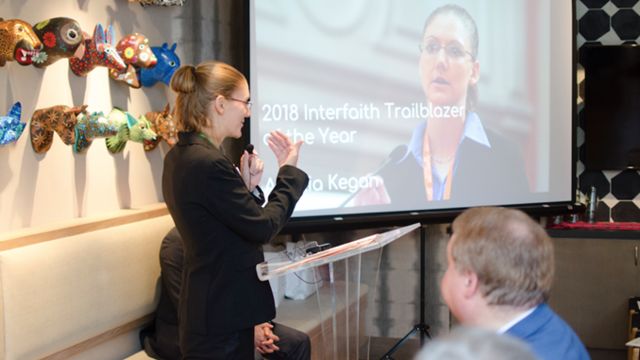 At the Islamic Society of North America’s (ISNA) 55th annual convention, Amelia Kegan was named the 2018 Interfaith Trailblazer of the Year.
