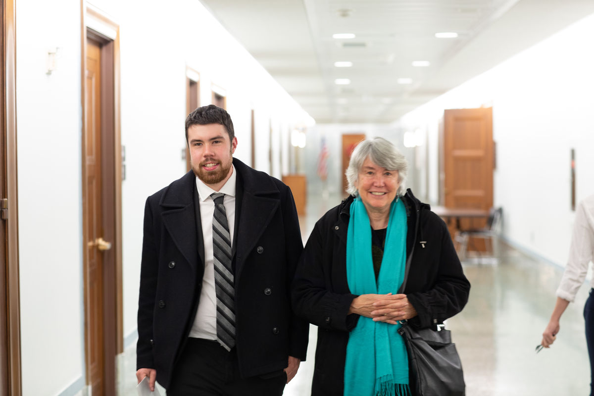 Chris Kearns-McCoy and Laurel Kearns in Senate
