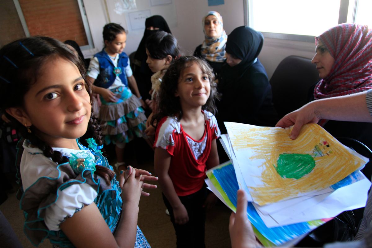 Syrian refugee children in Ramtha, Jordan